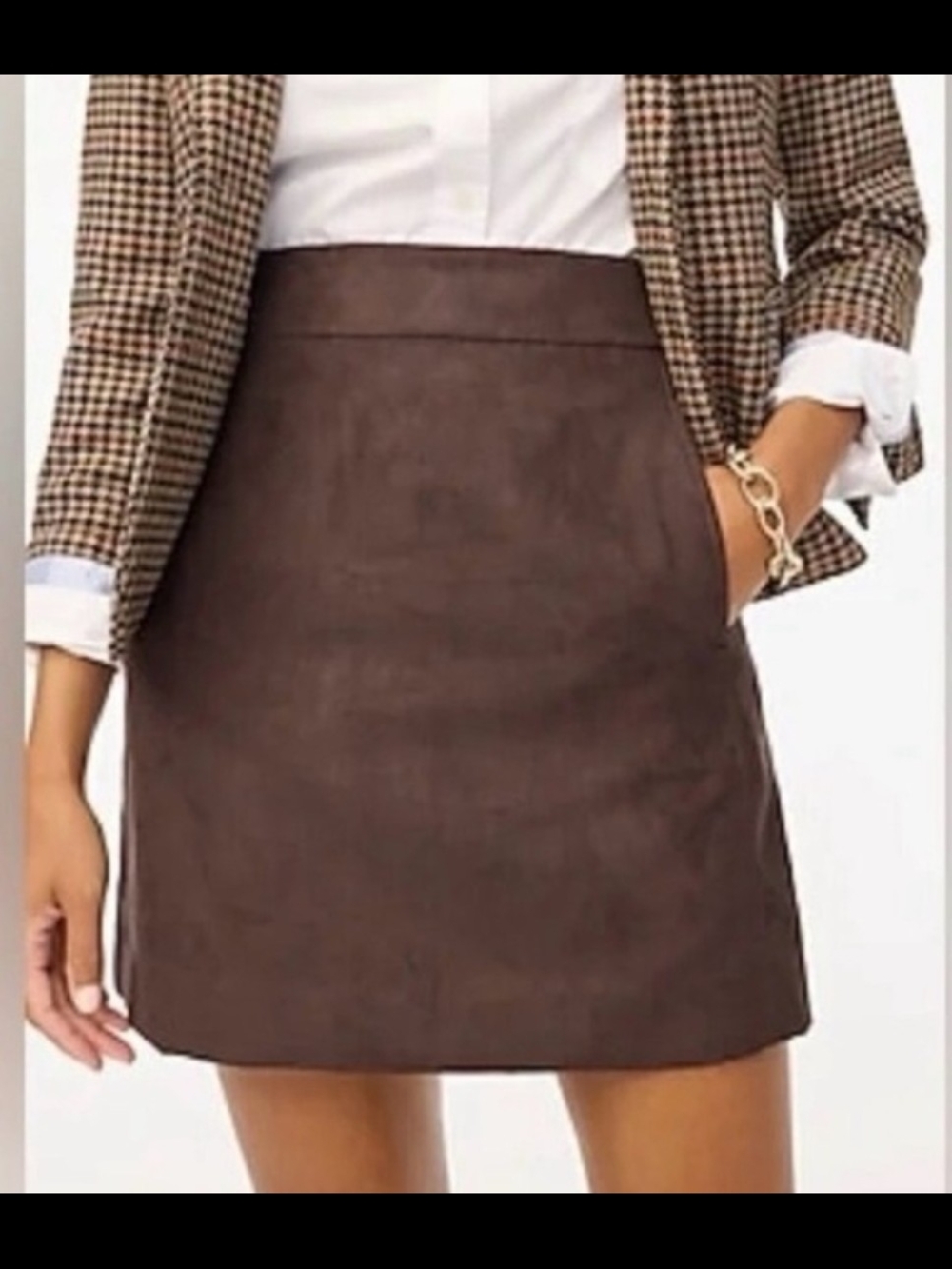 J. Crew - Suede A-Line Mini Skirt - Brown